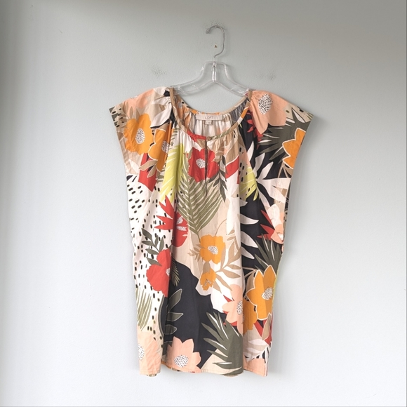 LOFT Paradise Tropical Print Flutter Sleeve Top - Picture 5 of 9